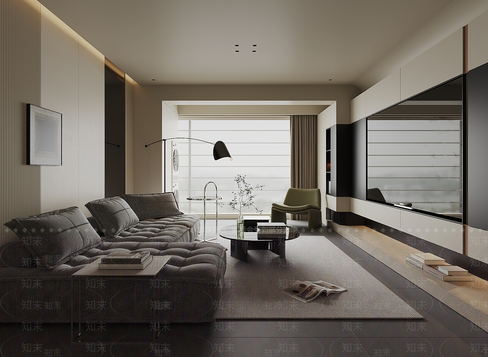 意式极简家居客厅3D模型下载【ID:1225654591】