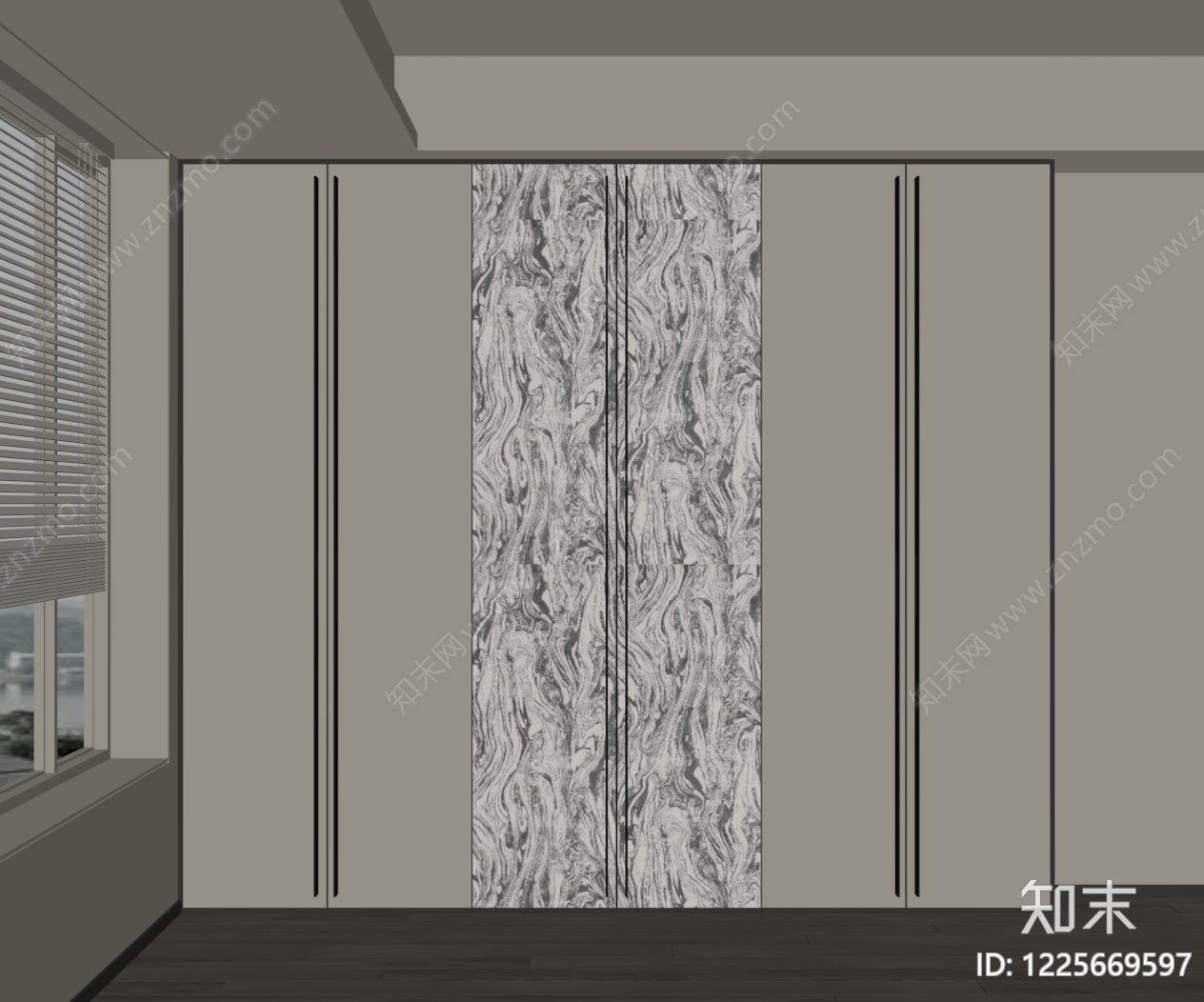 极简衣柜SU模型下载【ID:1225669597】