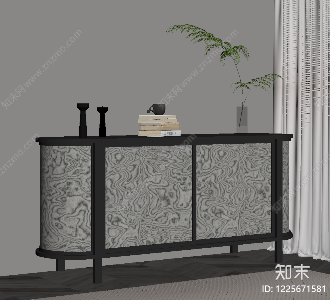 轻奢玄关柜SU模型下载【ID:1225671581】