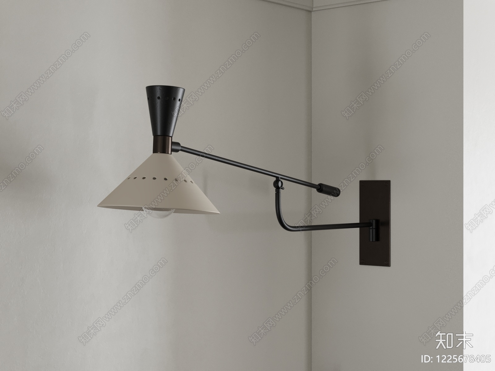 中古风墙面壁灯SU模型草图