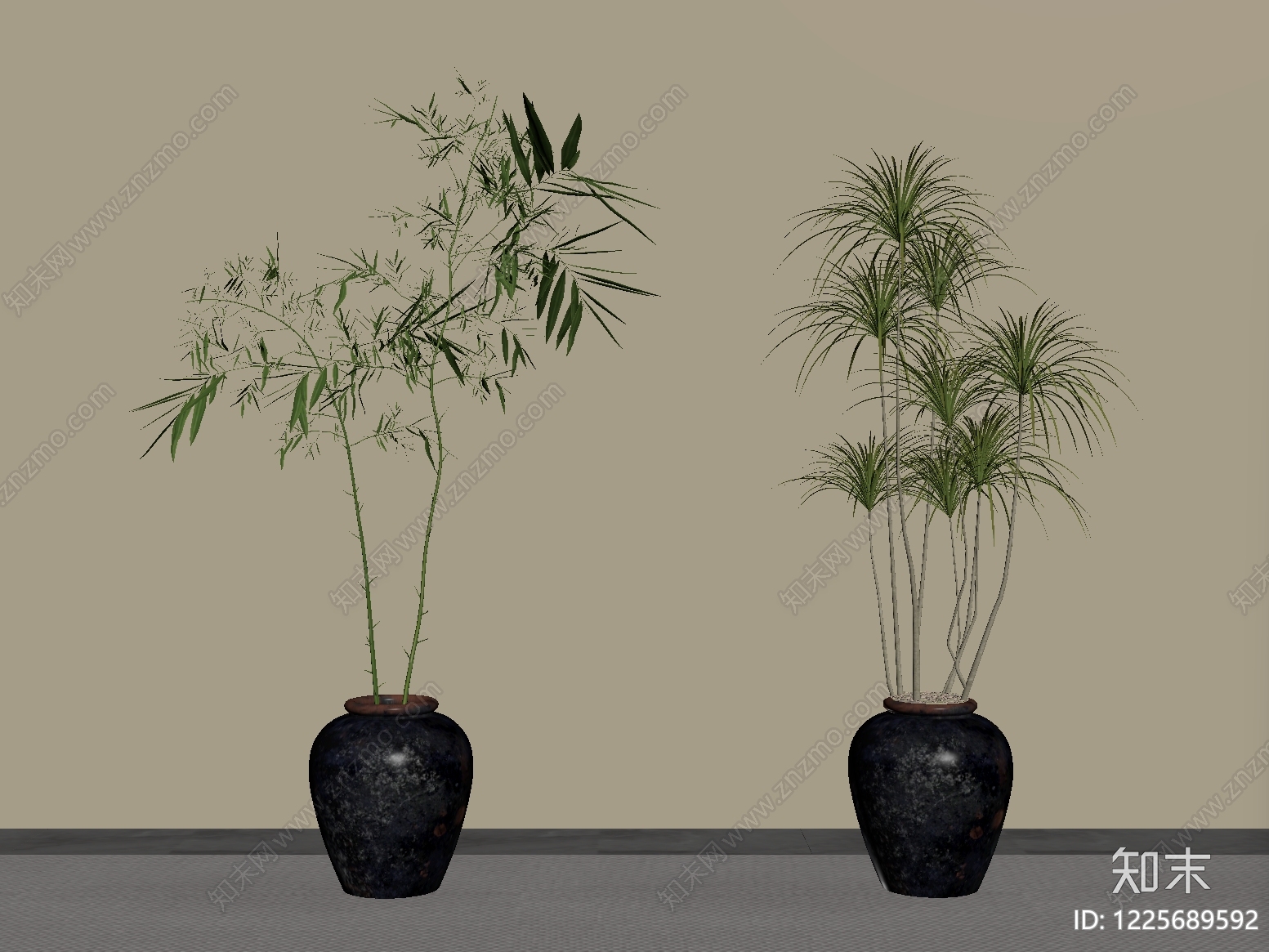 侘寂盆栽SU模型下载【ID:1225689592】