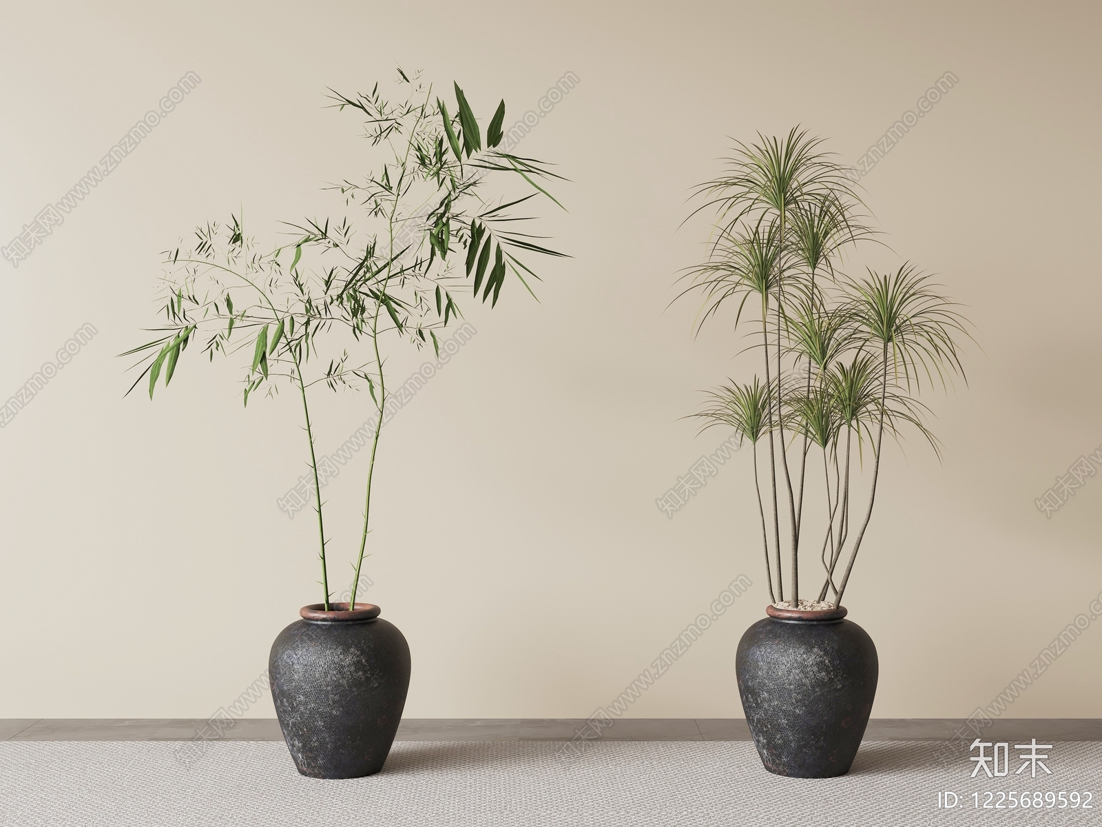 侘寂盆栽SU模型草图