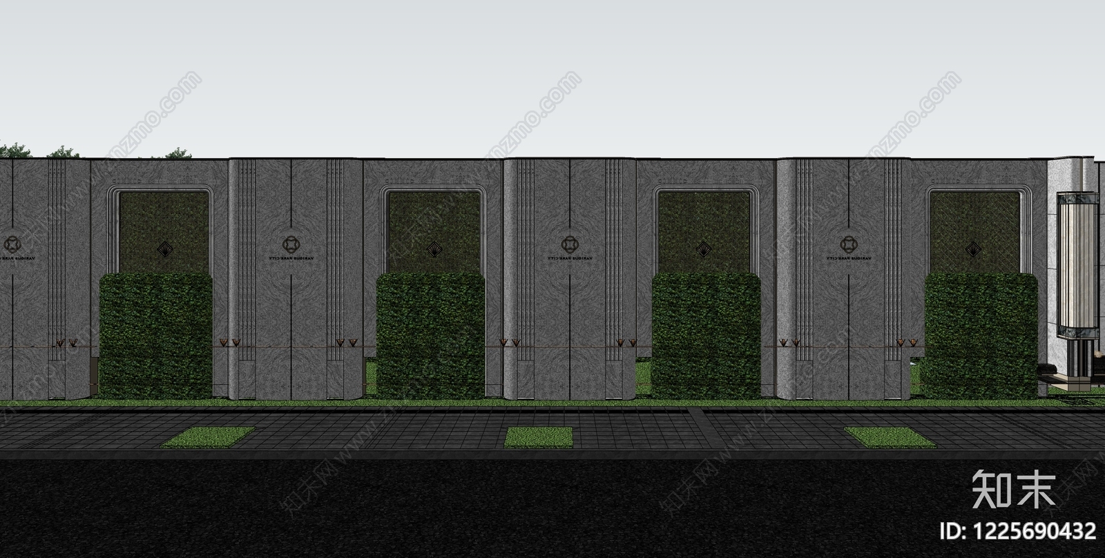 现代主义景墙SU模型下载【ID:1225690432】