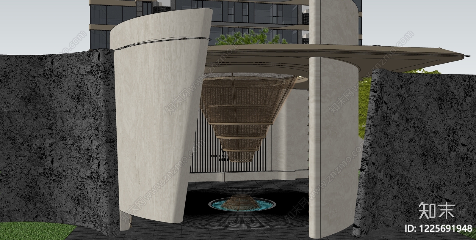 现代其他景观小建筑SU模型下载【ID:1225691948】