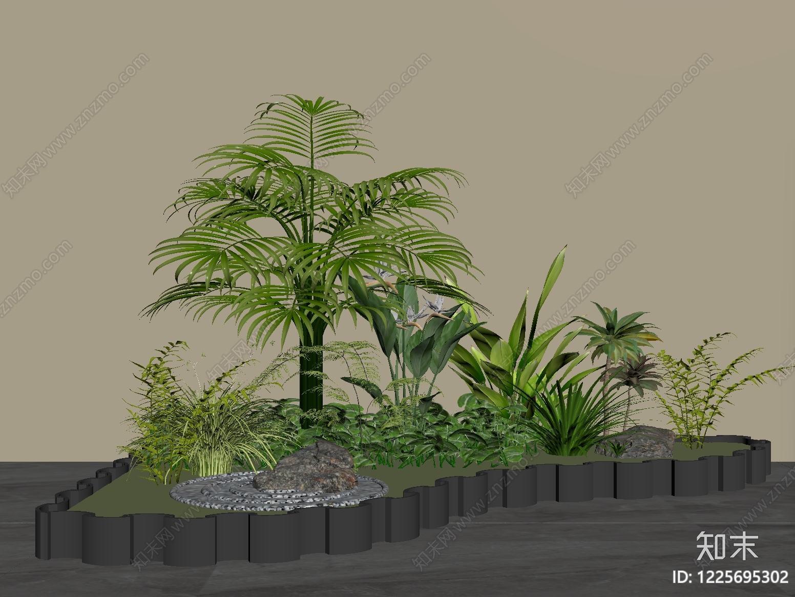 现代植物组合SU模型下载【ID:1225695302】