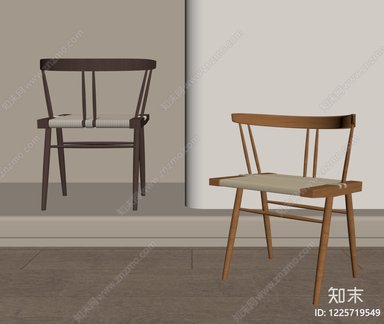 原木风餐椅SU模型下载【ID:1225719549】