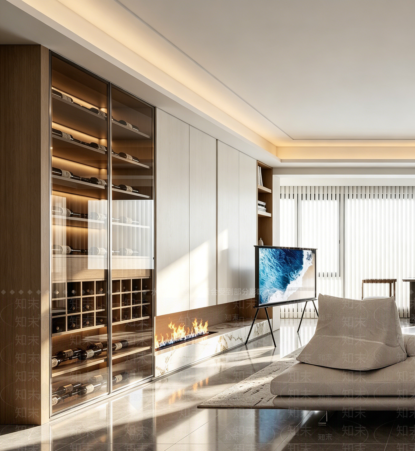 现代简约家居客厅3D模型下载【ID:1225728251】