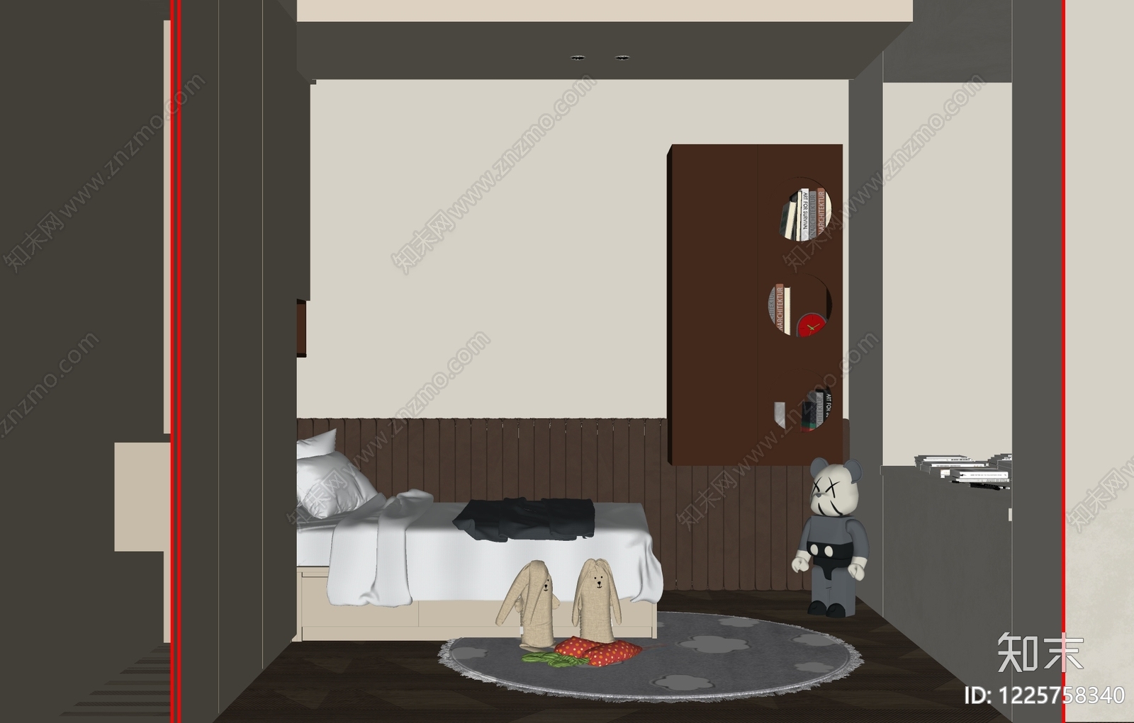 现代简约通用儿童房SU模型下载【ID:1225758340】