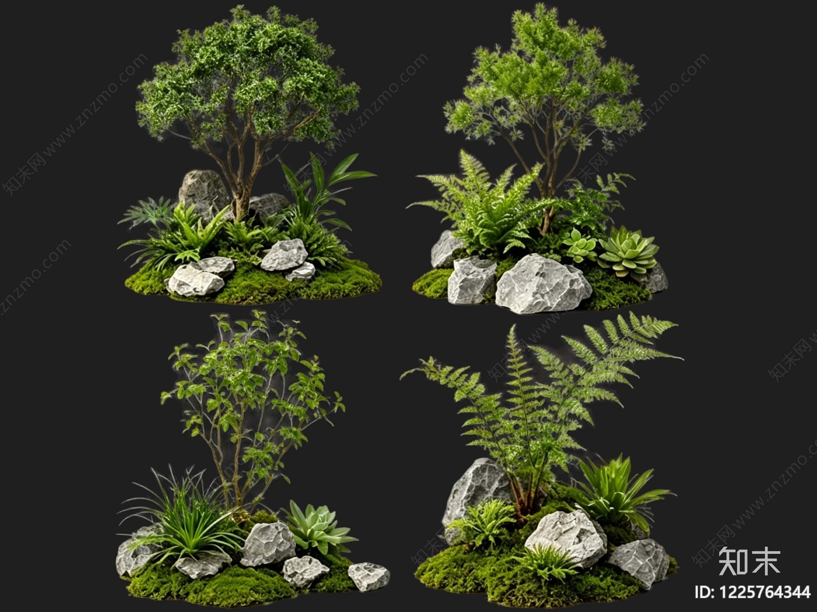 新中式景观花境SU模型草图