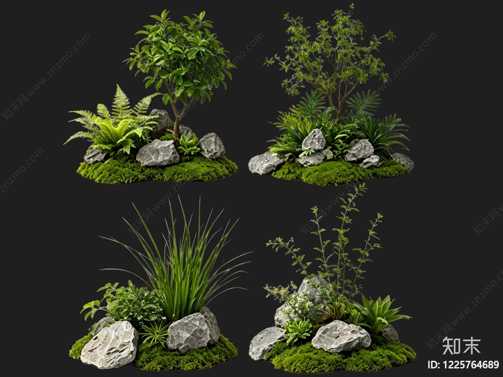 新中式景观花境SU模型草图