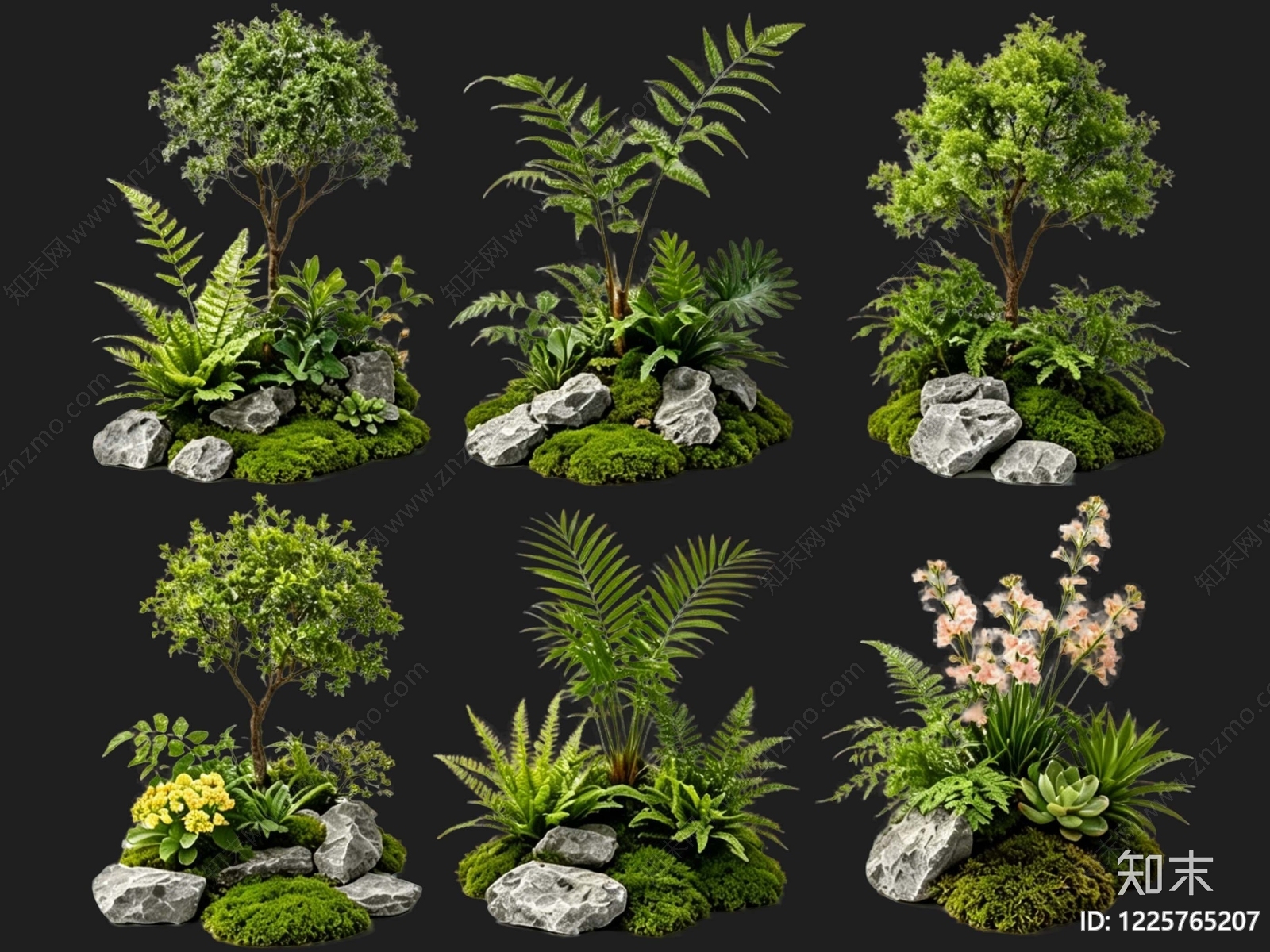 新中式景观花境SU模型草图