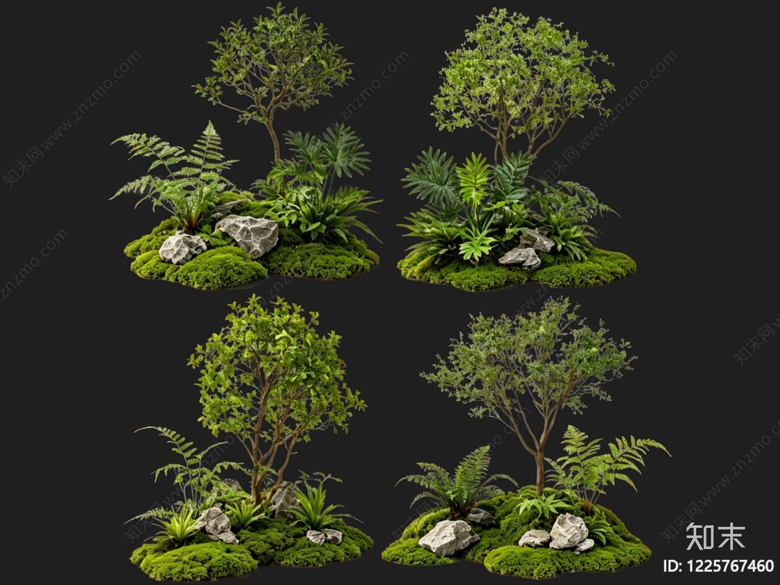 新中式景观花境SU模型草图