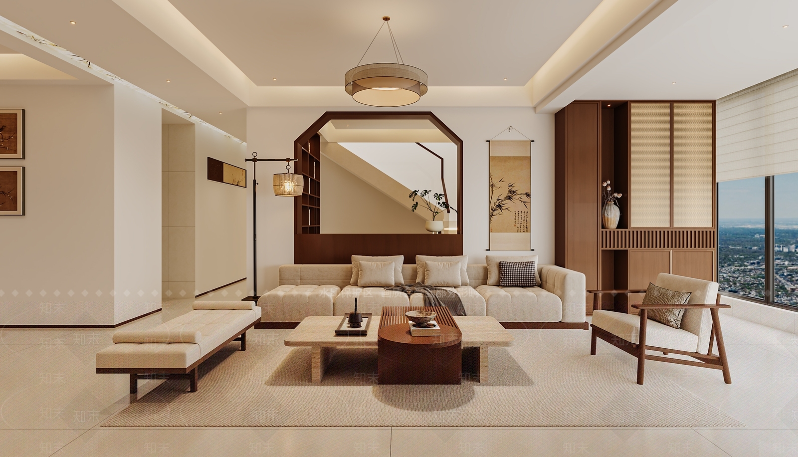 新中式宋式客厅3D模型下载【ID:1225825839】