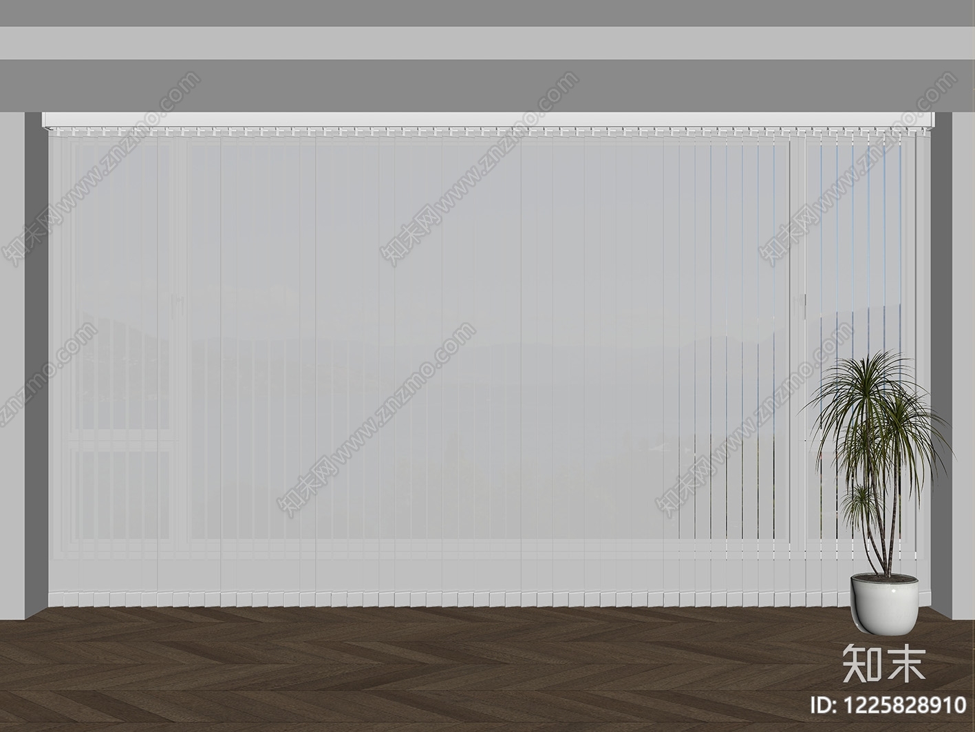 极简窗帘SU模型下载【ID:1225828910】