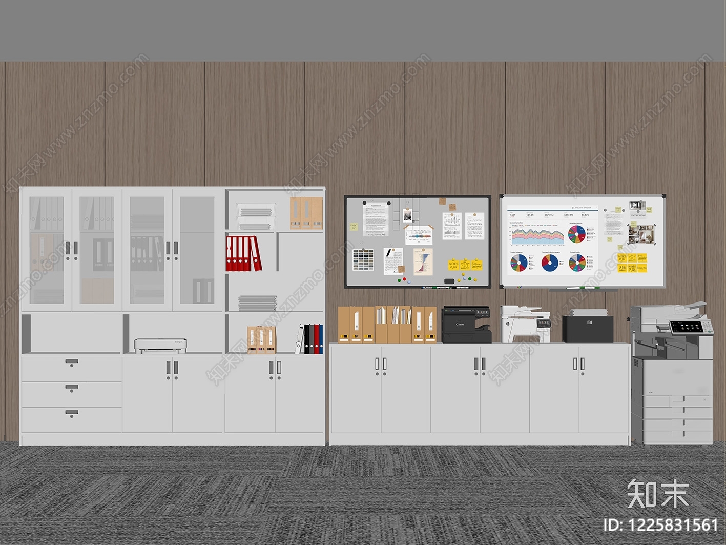 现代简约文件柜SU模型下载【ID:1225831561】