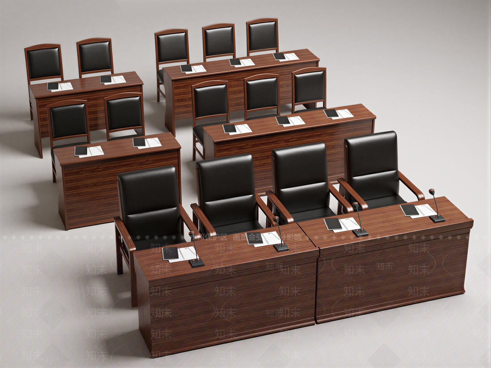 现代简约办公桌椅3D模型下载【ID:1225833022】