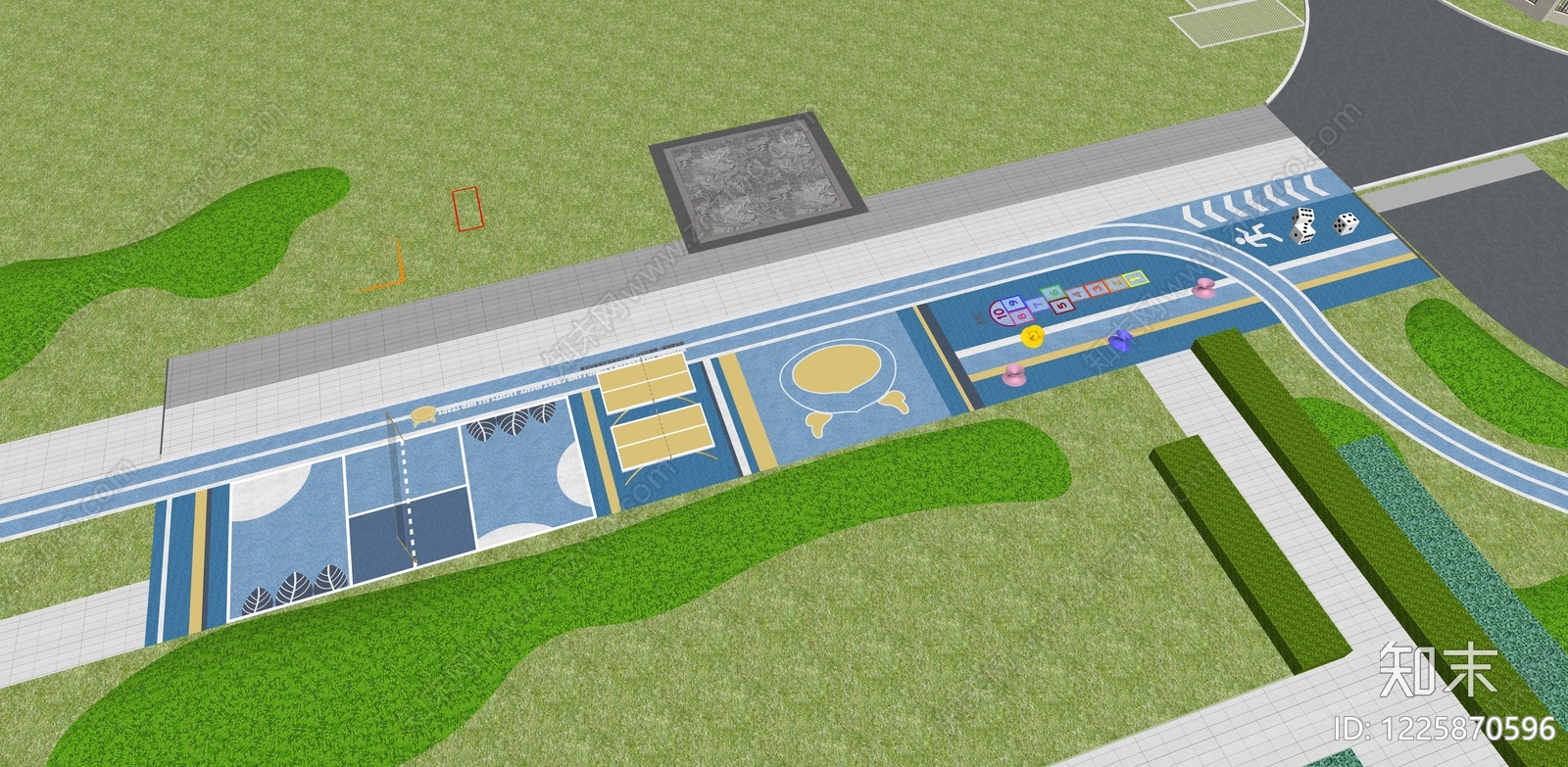 现代儿童游乐空间SU模型下载【ID:1225870596】