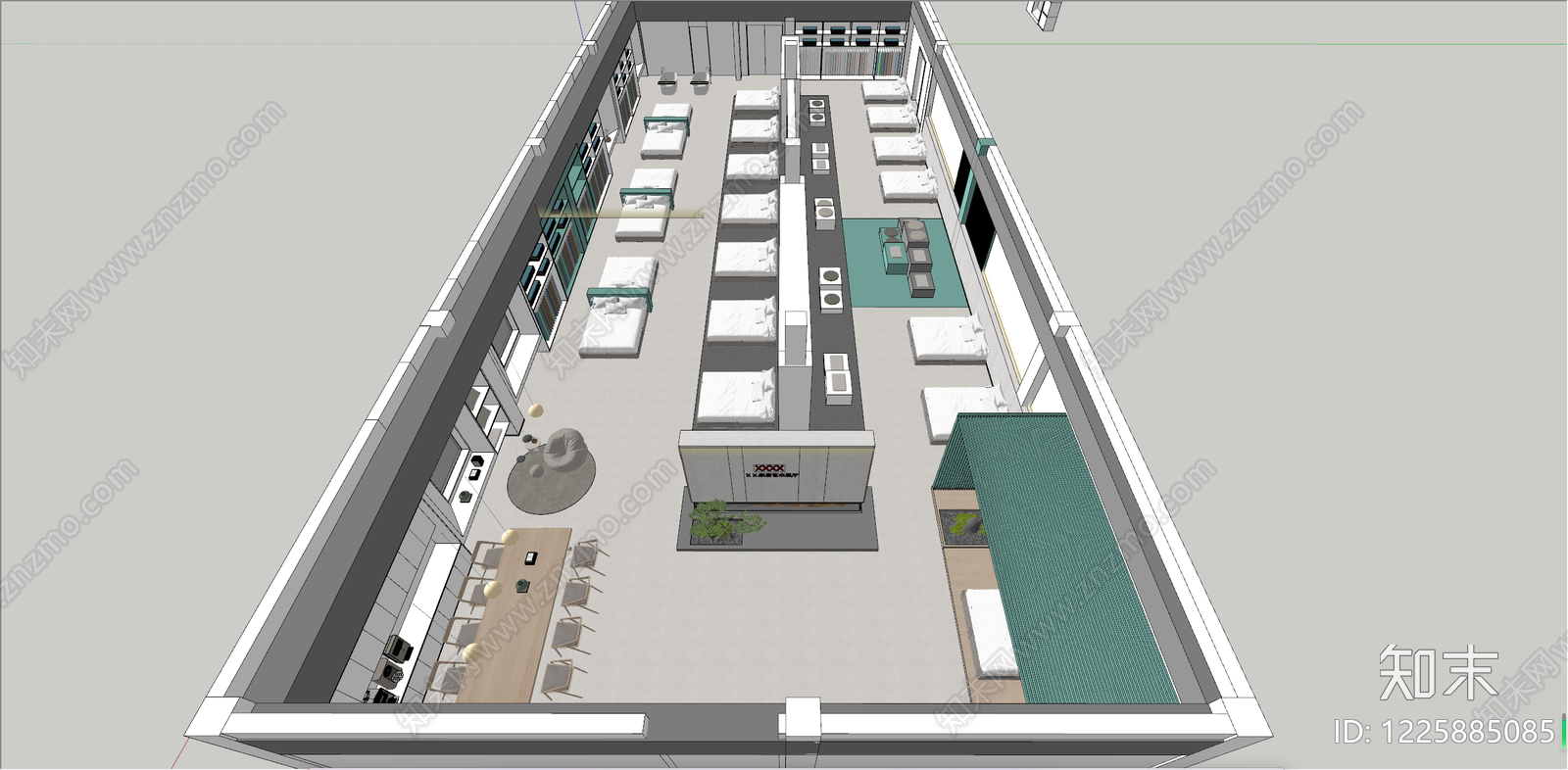 现代简约家具展厅SU模型草图