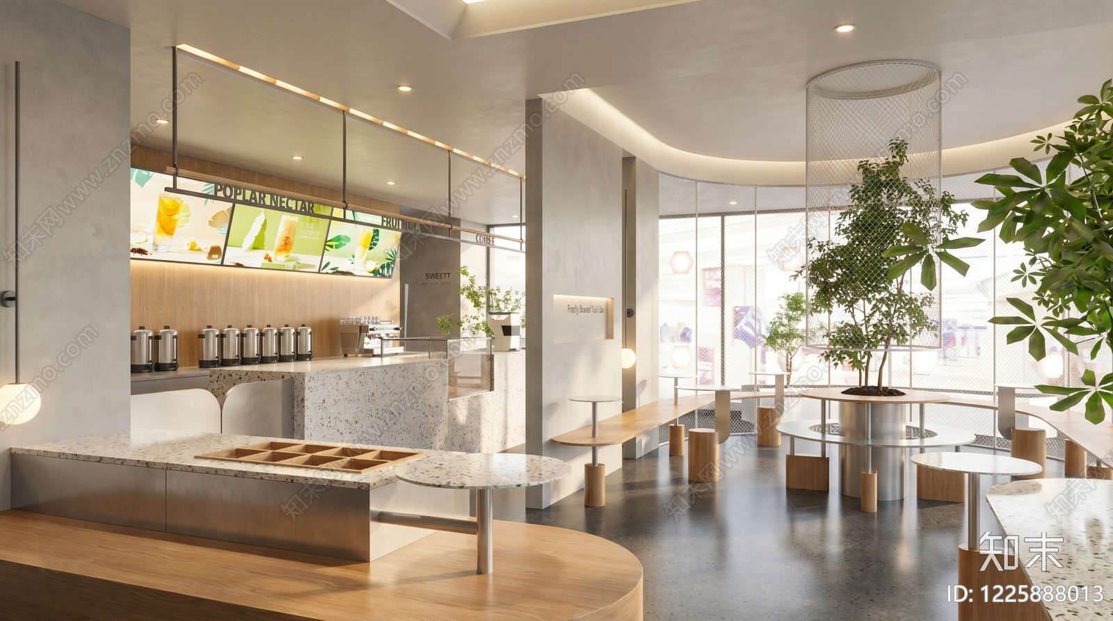 现代简约奶茶店SU模型下载【ID:1225888013】
