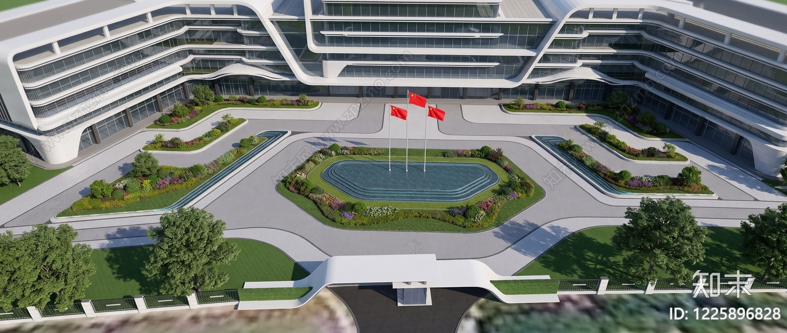 现代主义产业园办公楼SU模型草图