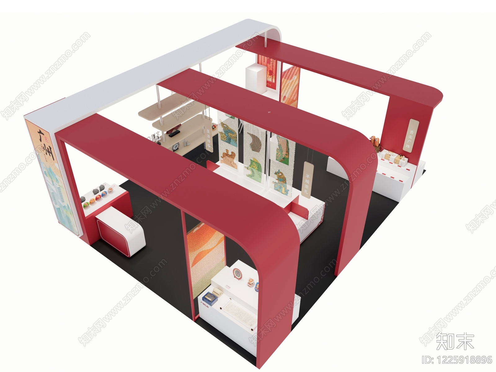 新中式文创展台SU模型下载【ID:1225918896】