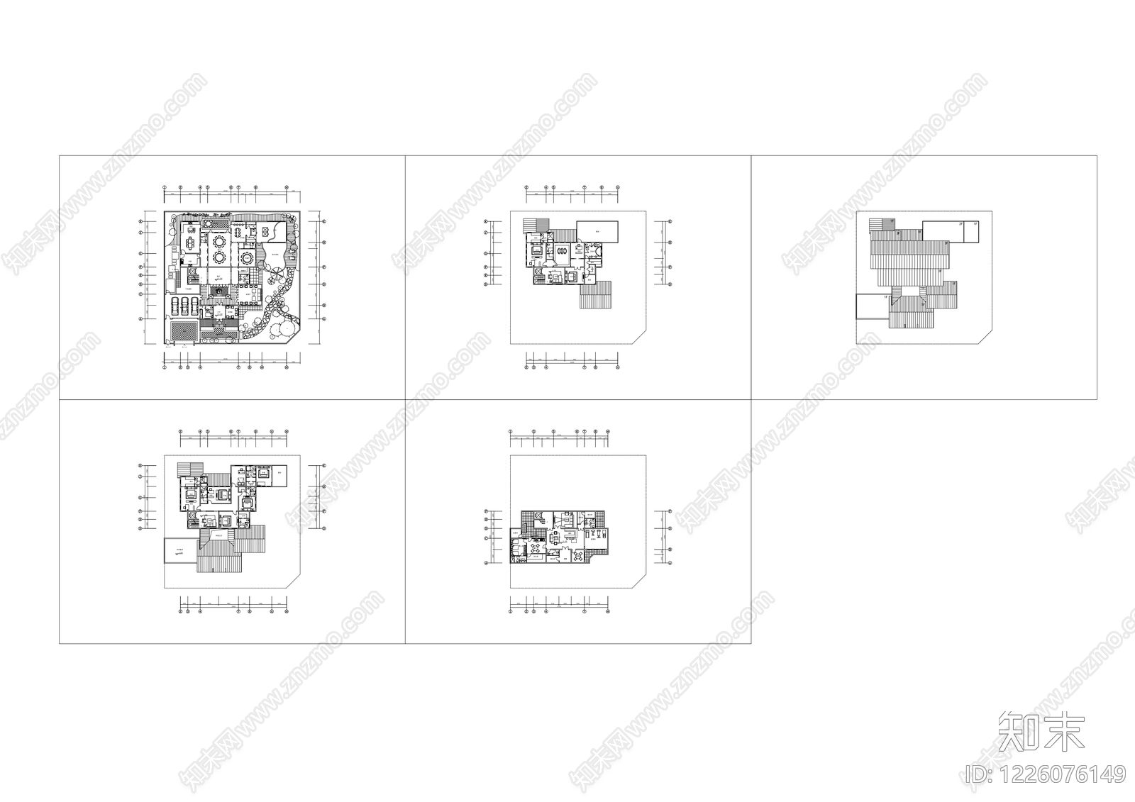 别墅建筑cad施工图下载【ID:1226076149】