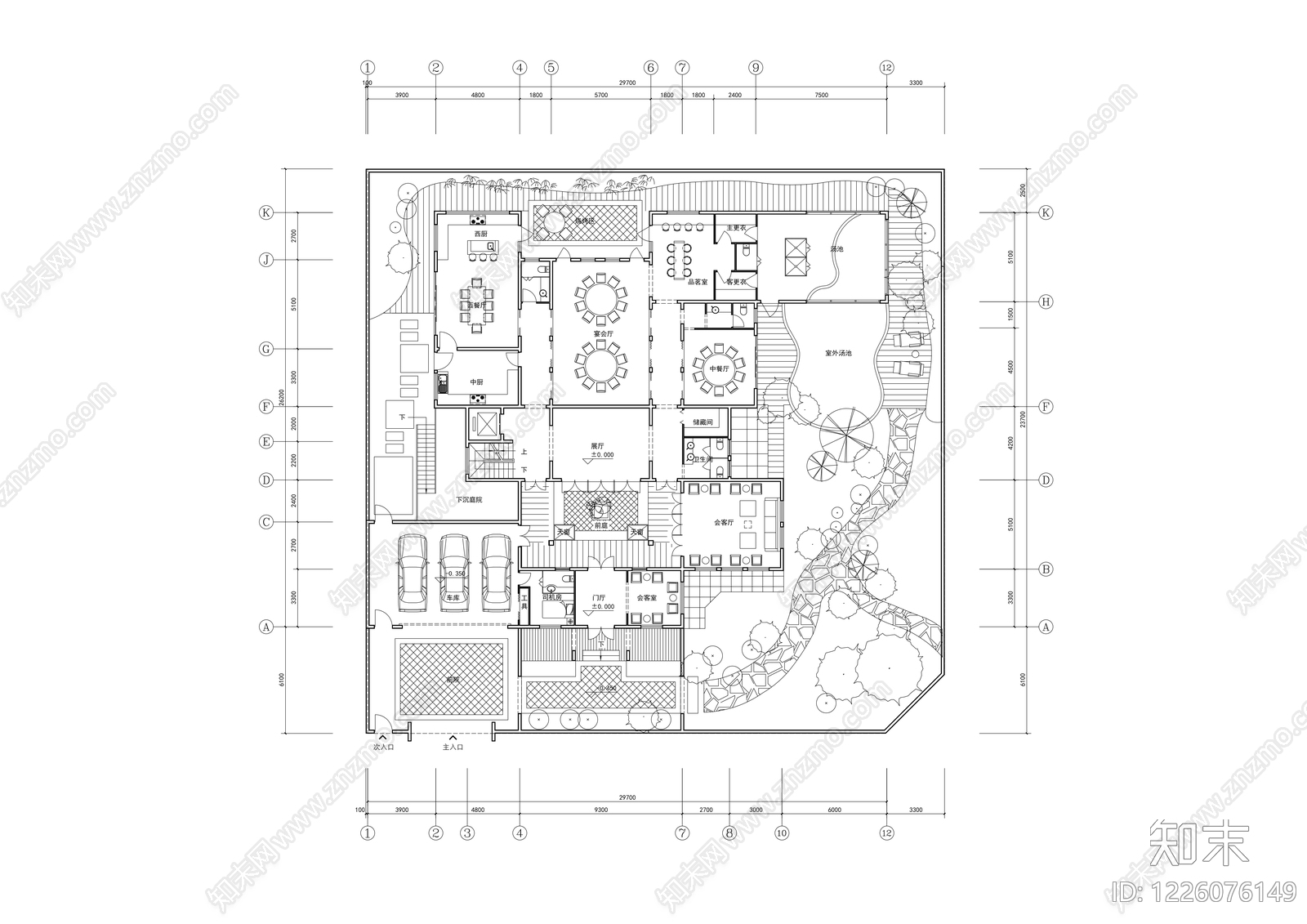 别墅建筑cad施工图下载【ID:1226076149】