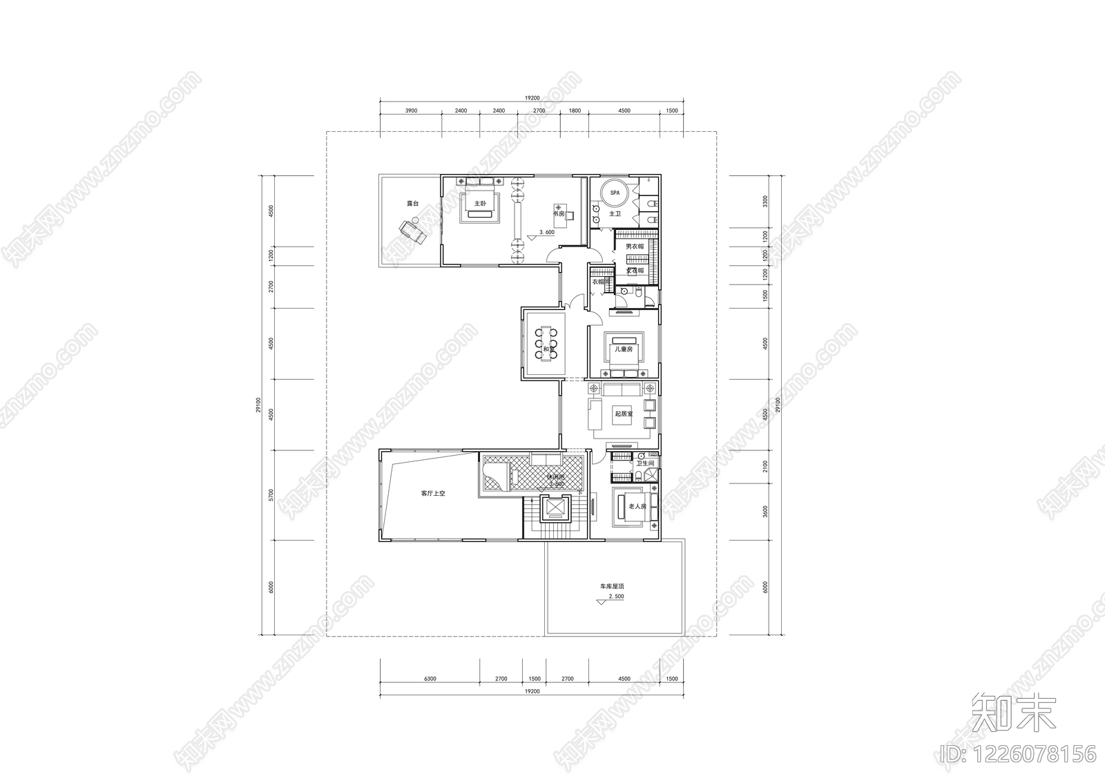 别墅建筑cad施工图下载【ID:1226078156】