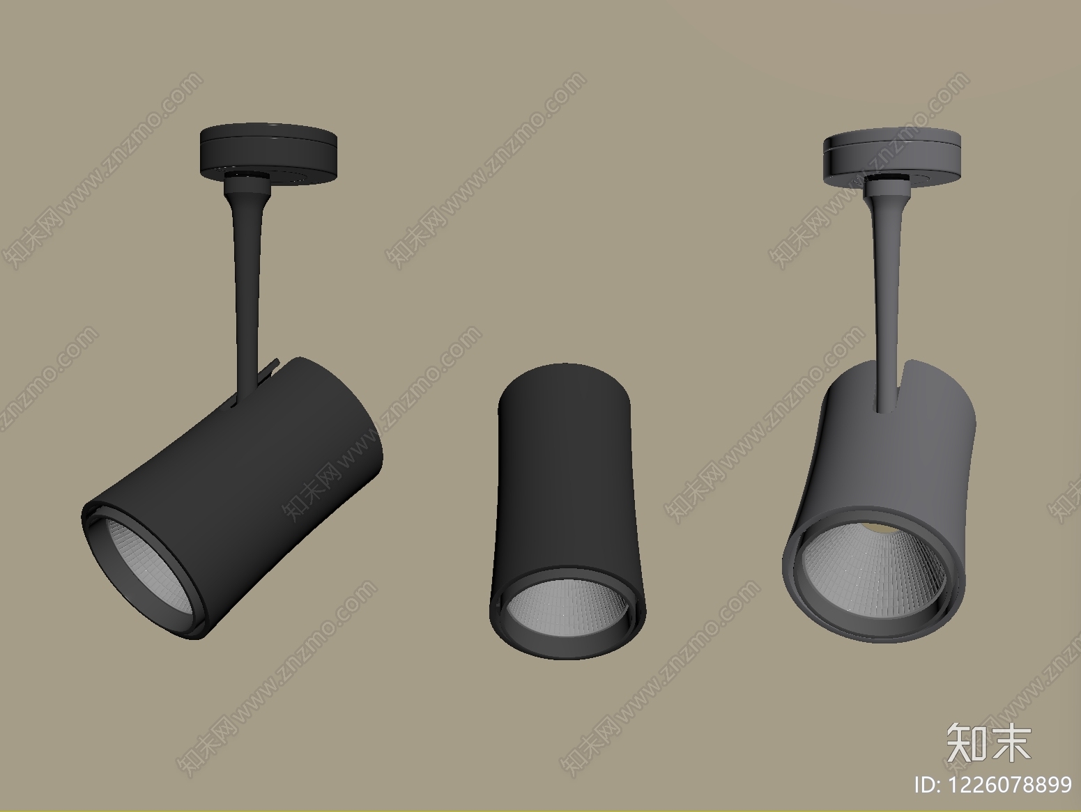 现代简约筒灯射灯SU模型下载【ID:1226078899】