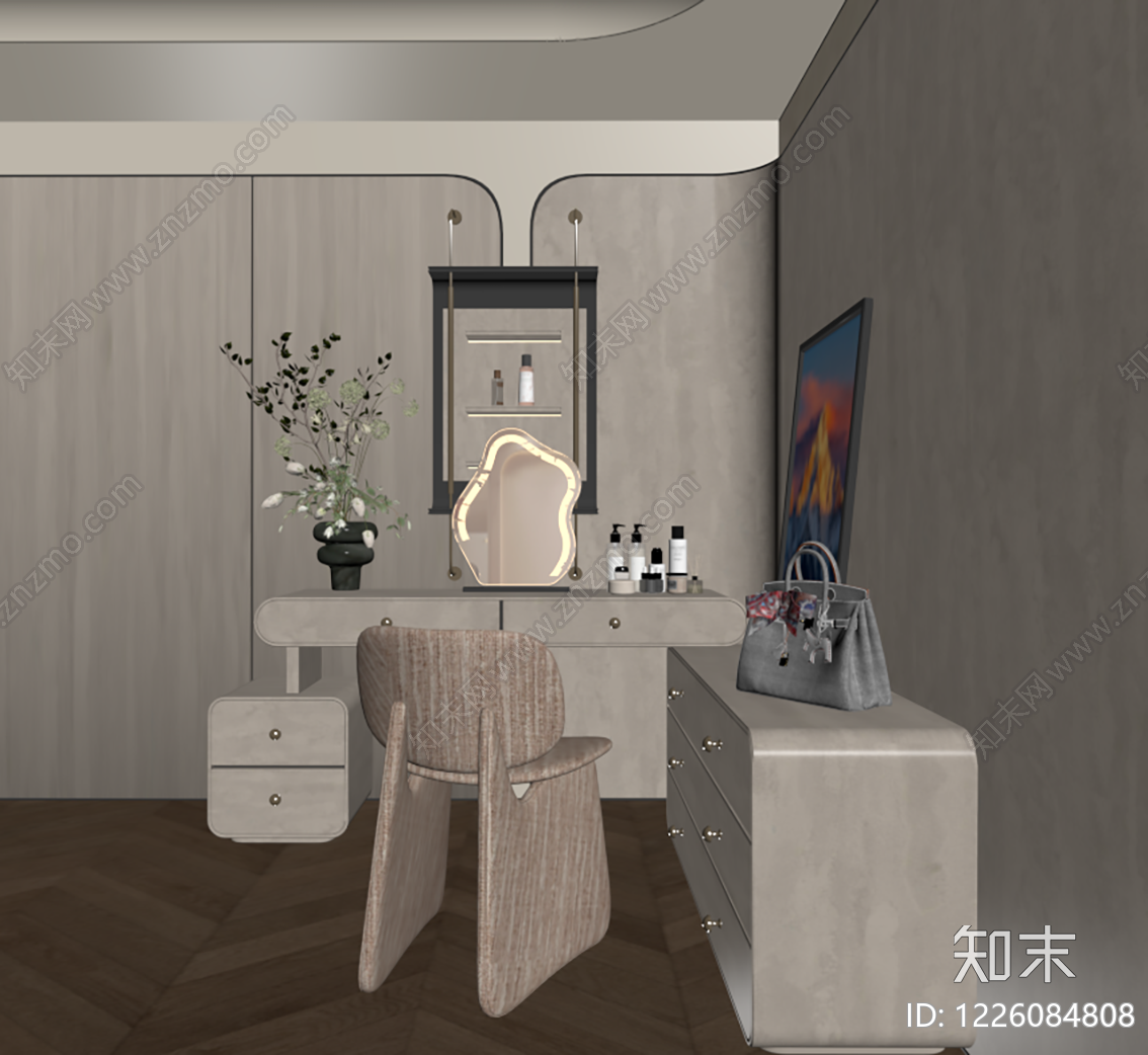 现代简约衣帽间SU模型下载【ID:1226084808】