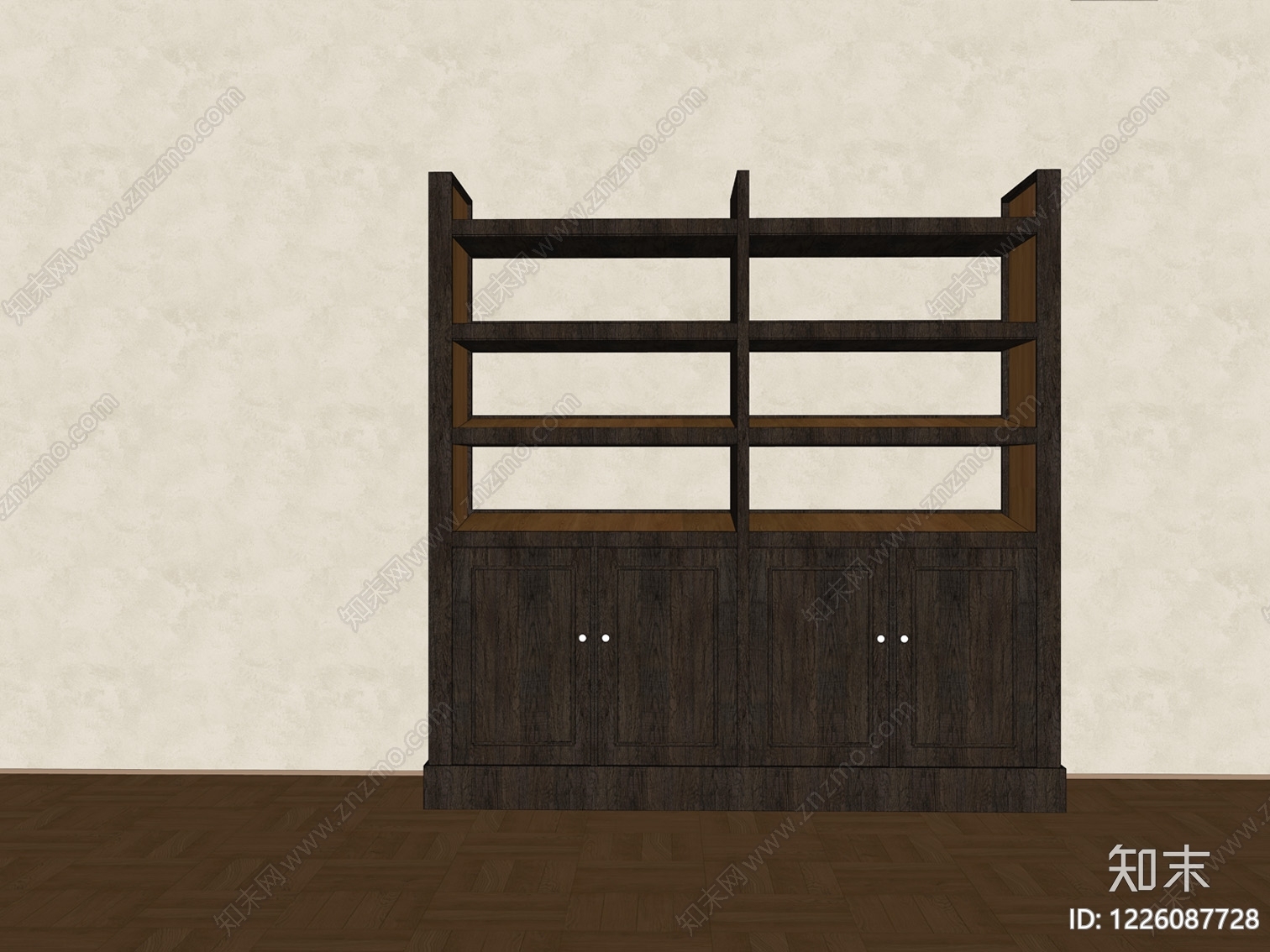 中古风书柜SU模型下载【ID:1226087728】