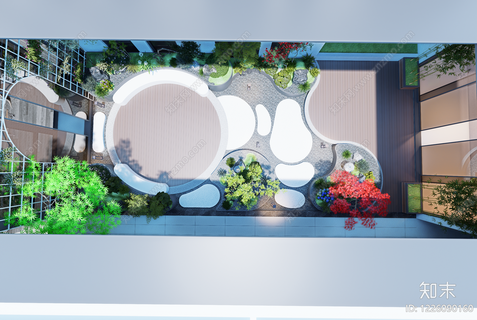 新中式景观屋顶花园SU模型草图