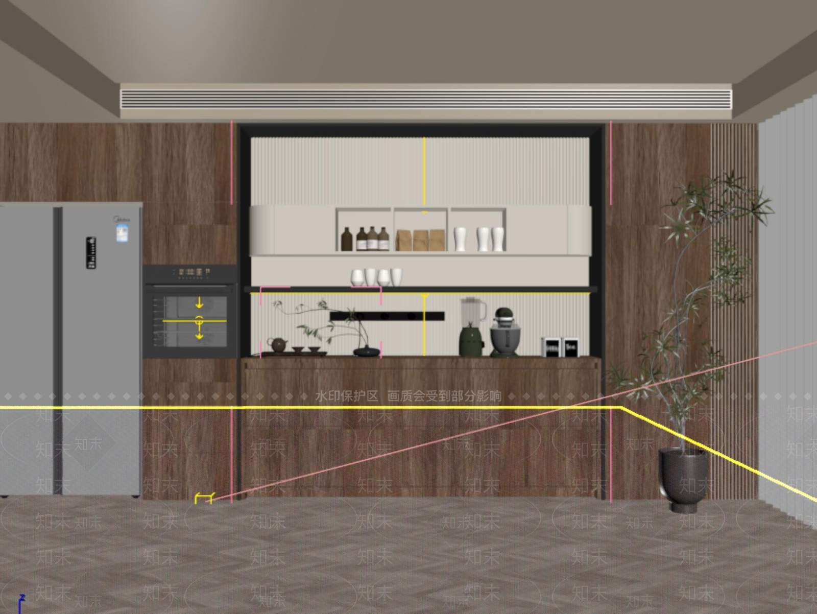 现代简约茶室3D模型下载【ID:1226092065】