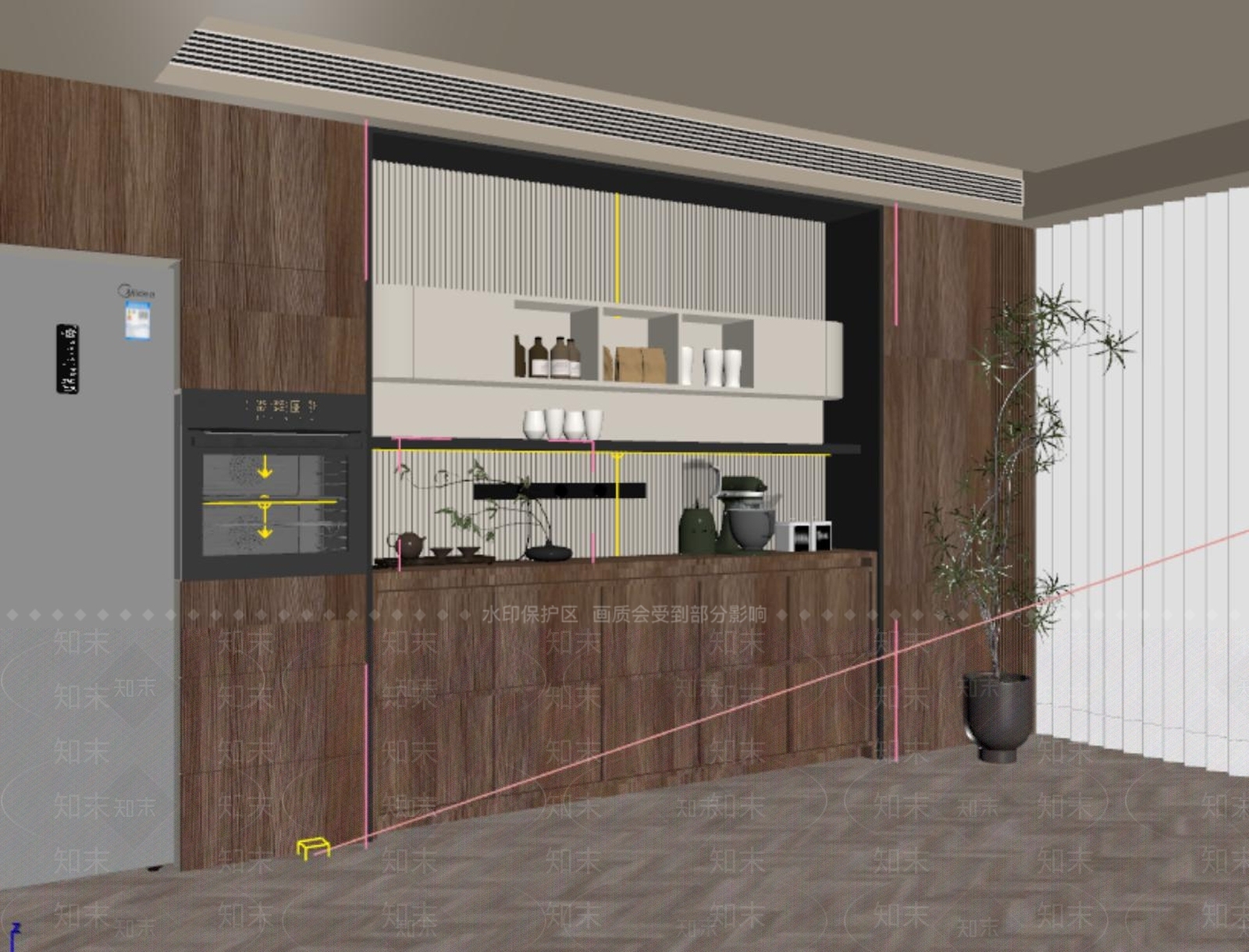 现代简约茶室3D模型下载【ID:1226092065】