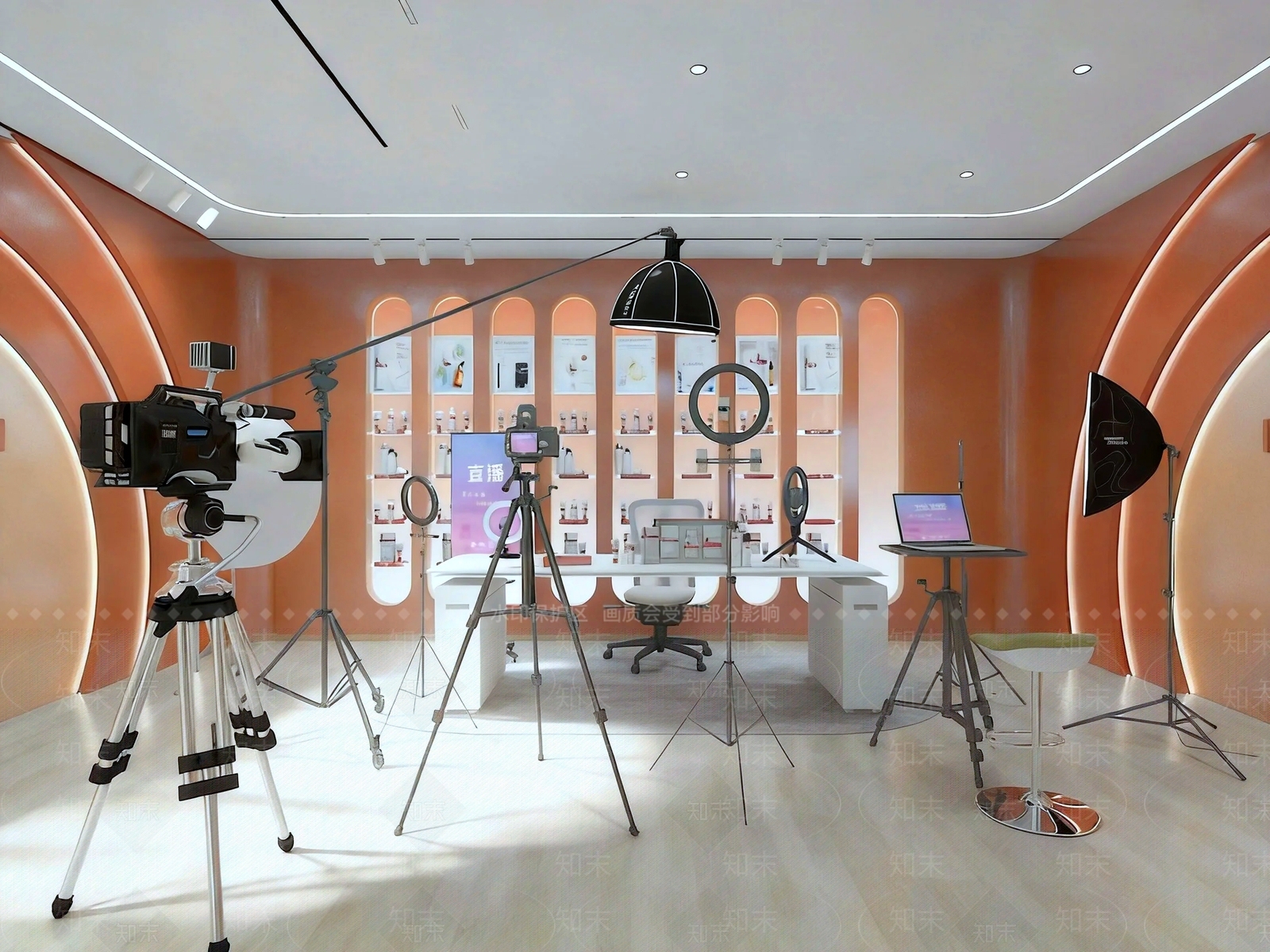 现代直播间3D模型下载【ID:1226093290】