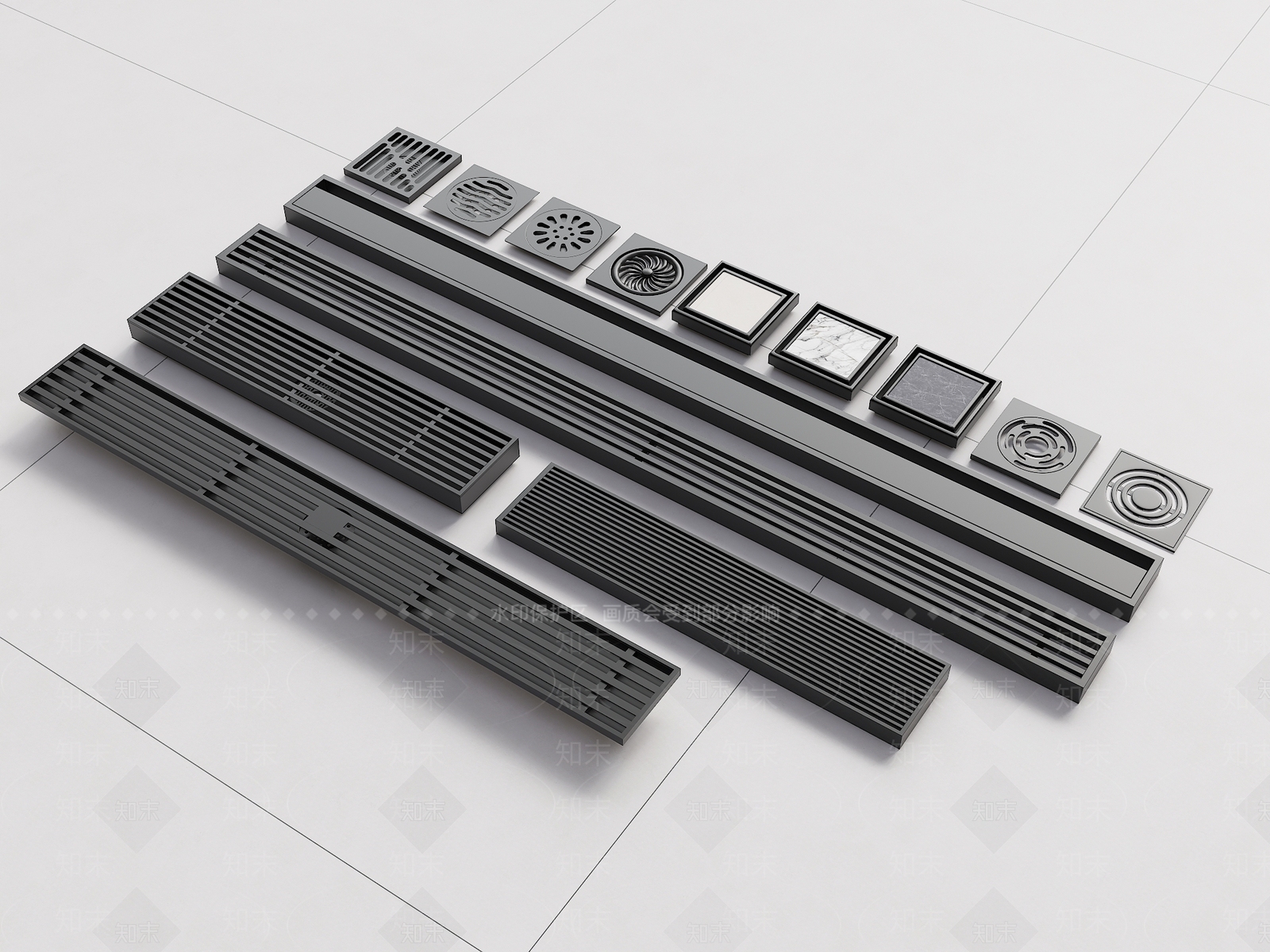 极简地漏3D模型渲染效果图