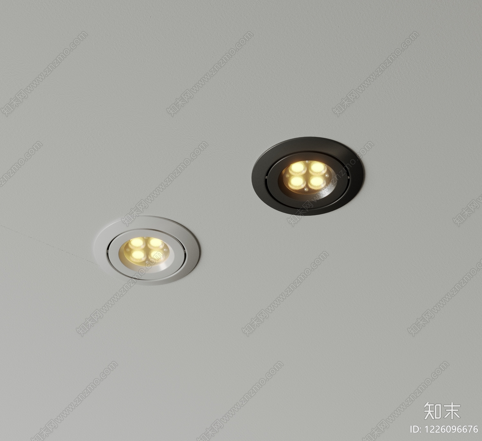 现代筒灯射灯SU模型下载【ID:1226096676】