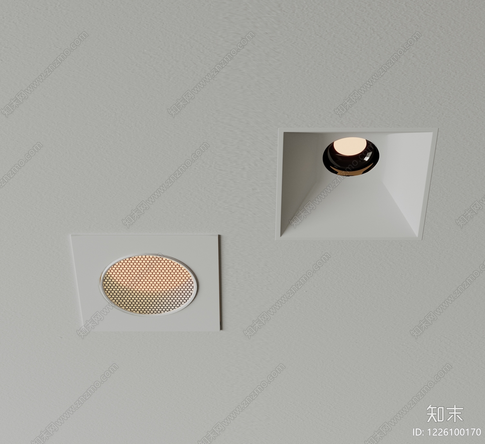 极简筒灯射灯SU模型下载【ID:1226100170】
