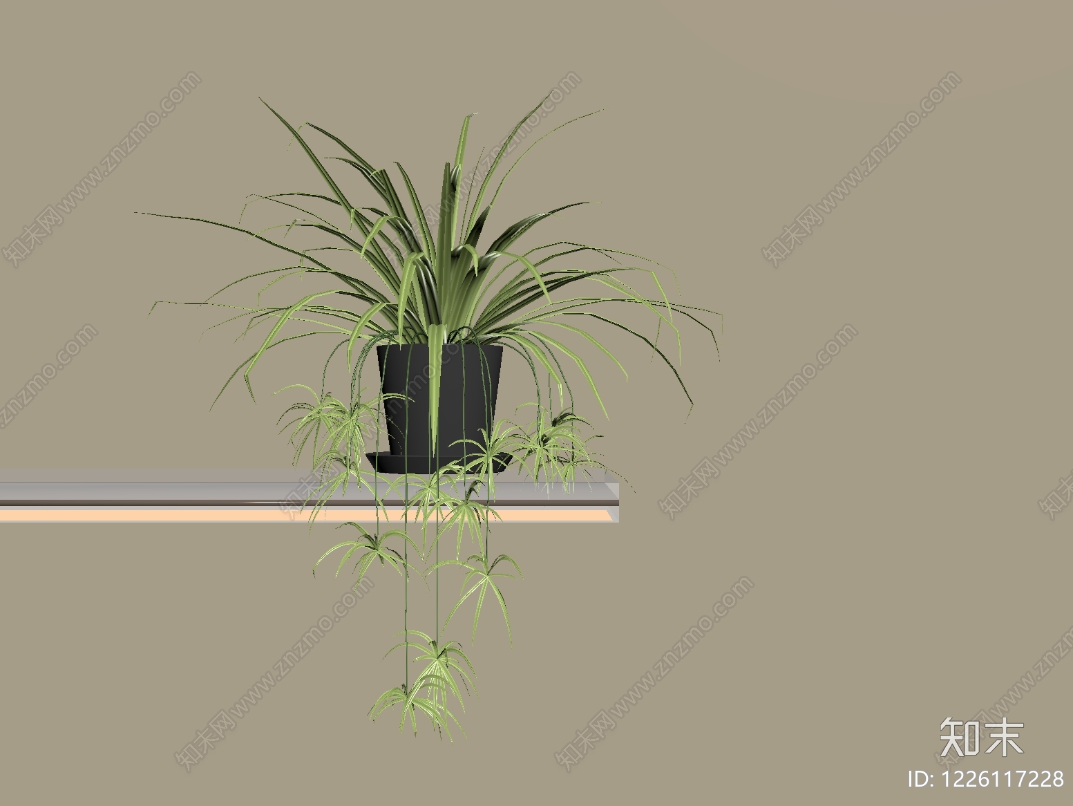 奶油风盆栽SU模型下载【ID:1226117228】
