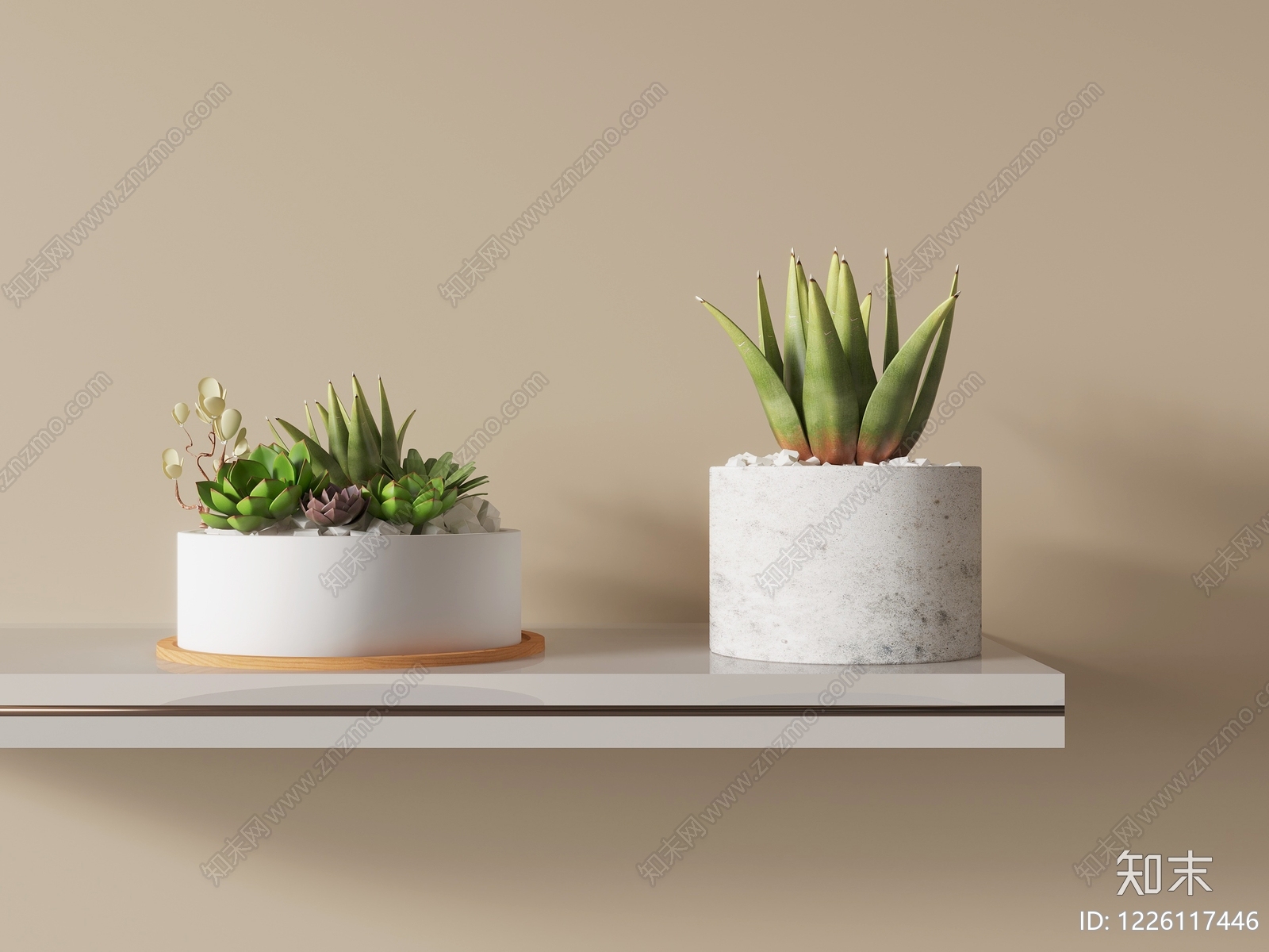 现代简约绿植摆件SU模型下载【ID:1226117446】