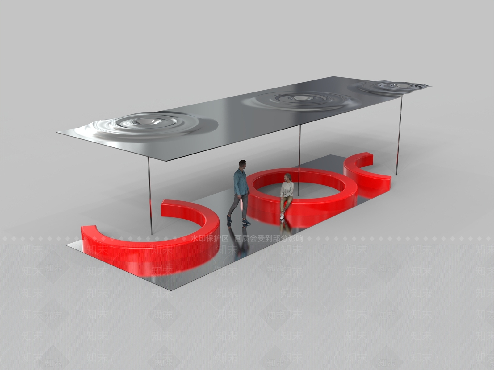 极简廊架3D模型下载【ID:1226181840】