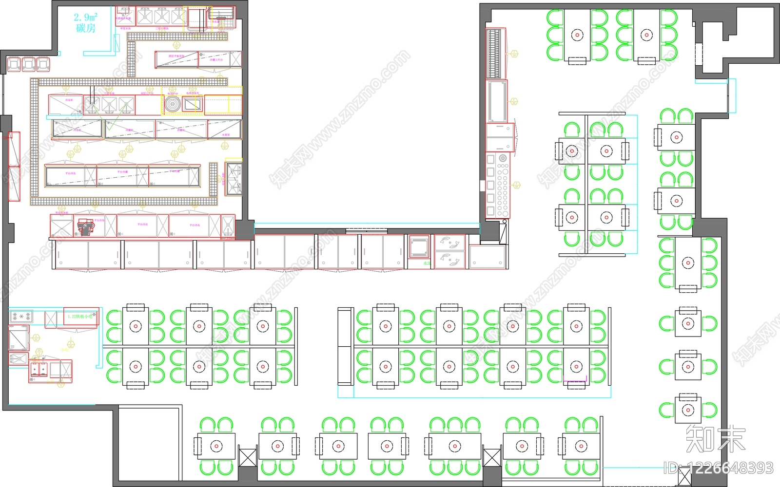 烧烤店cad施工图下载【ID:1226648393】