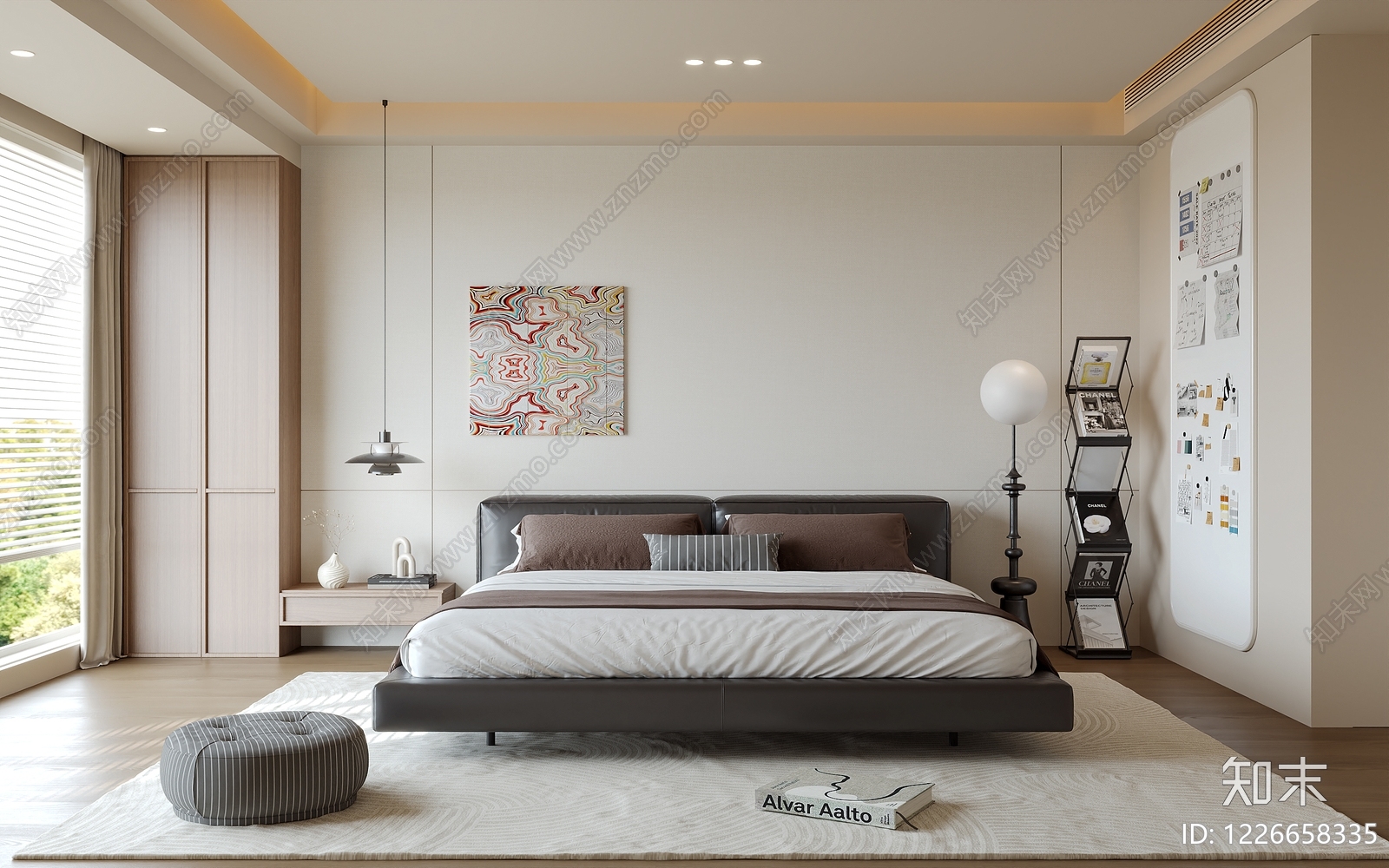 现代简约家居卧室SU模型下载【ID:1226658335】