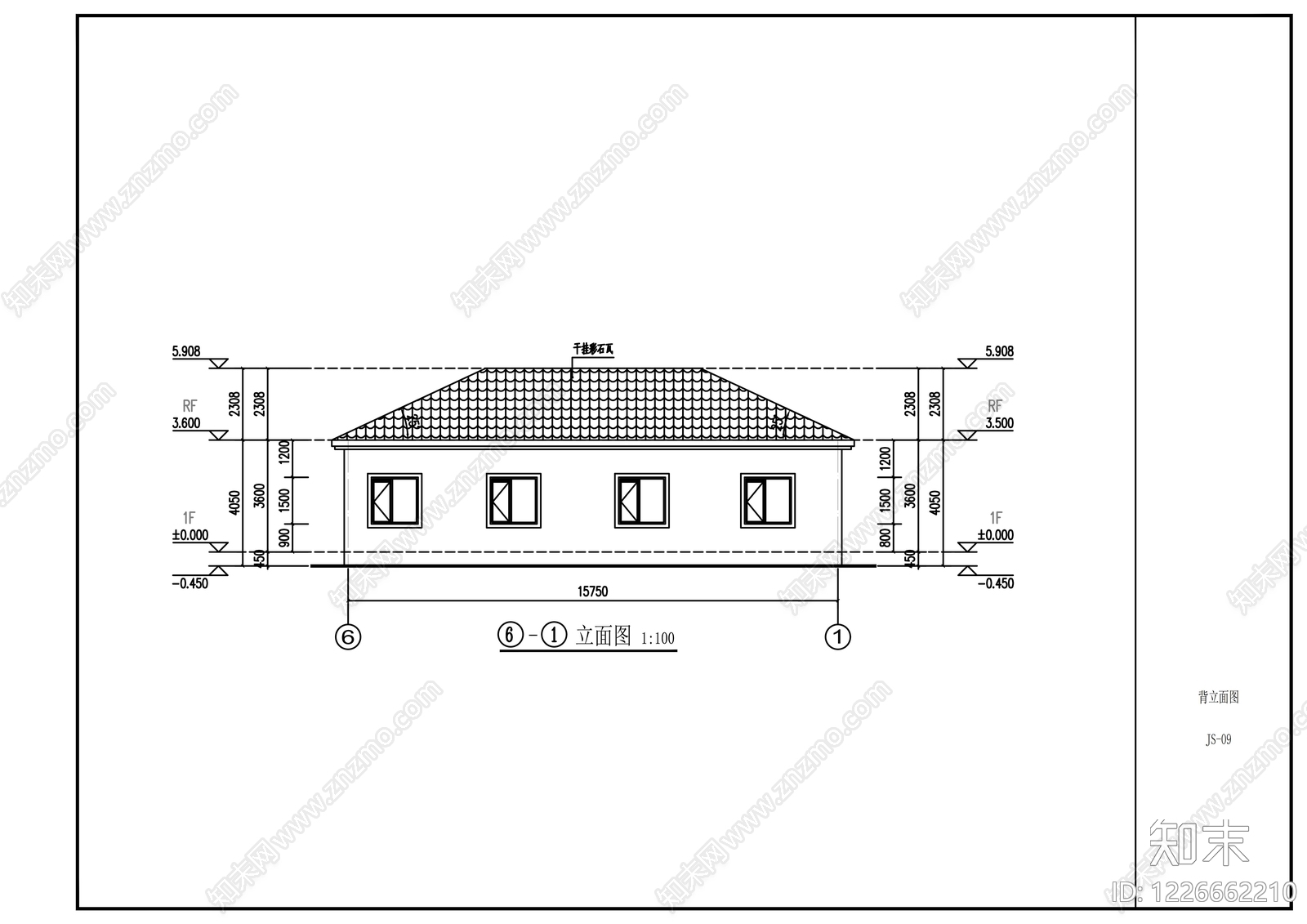 别墅建筑cad施工图下载【ID:1226662210】