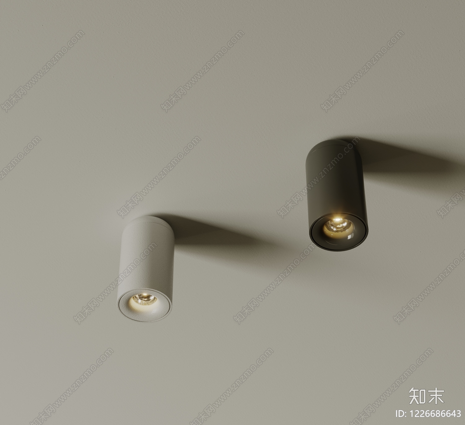 极简筒灯射灯SU模型下载【ID:1226686643】