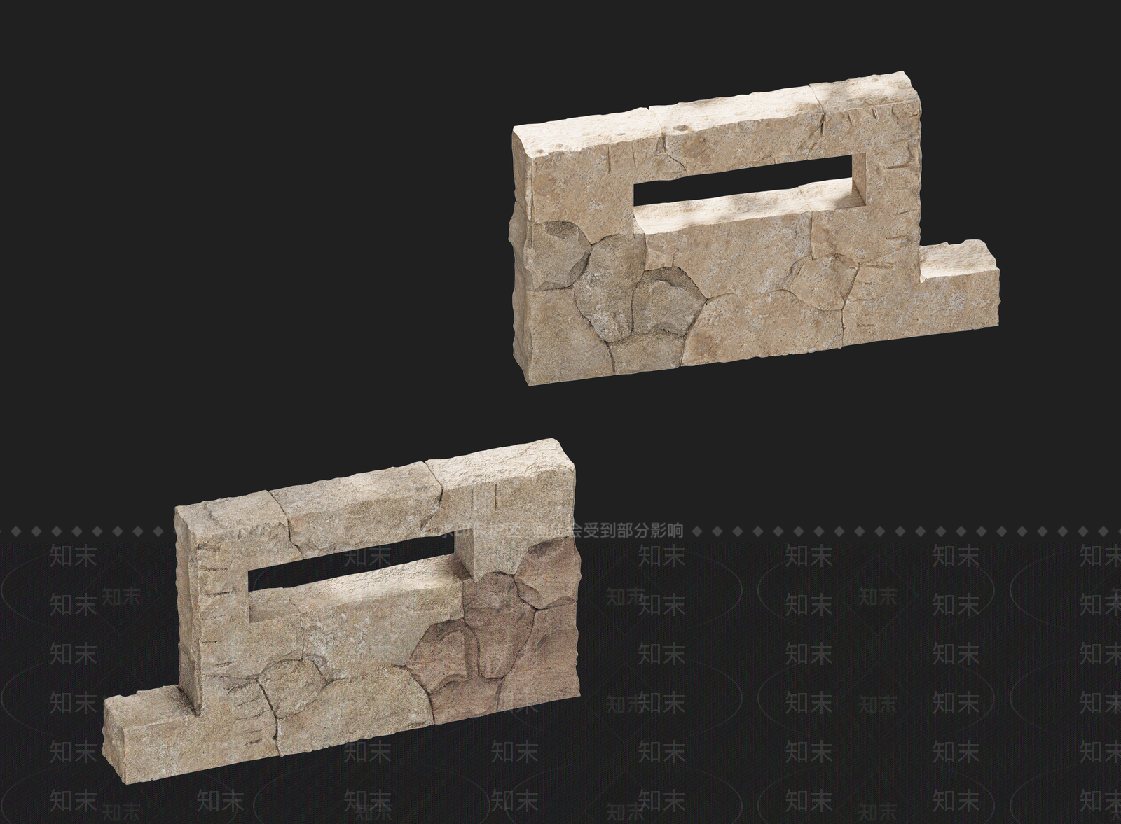 侘寂景墙3D模型下载【ID:1226706623】