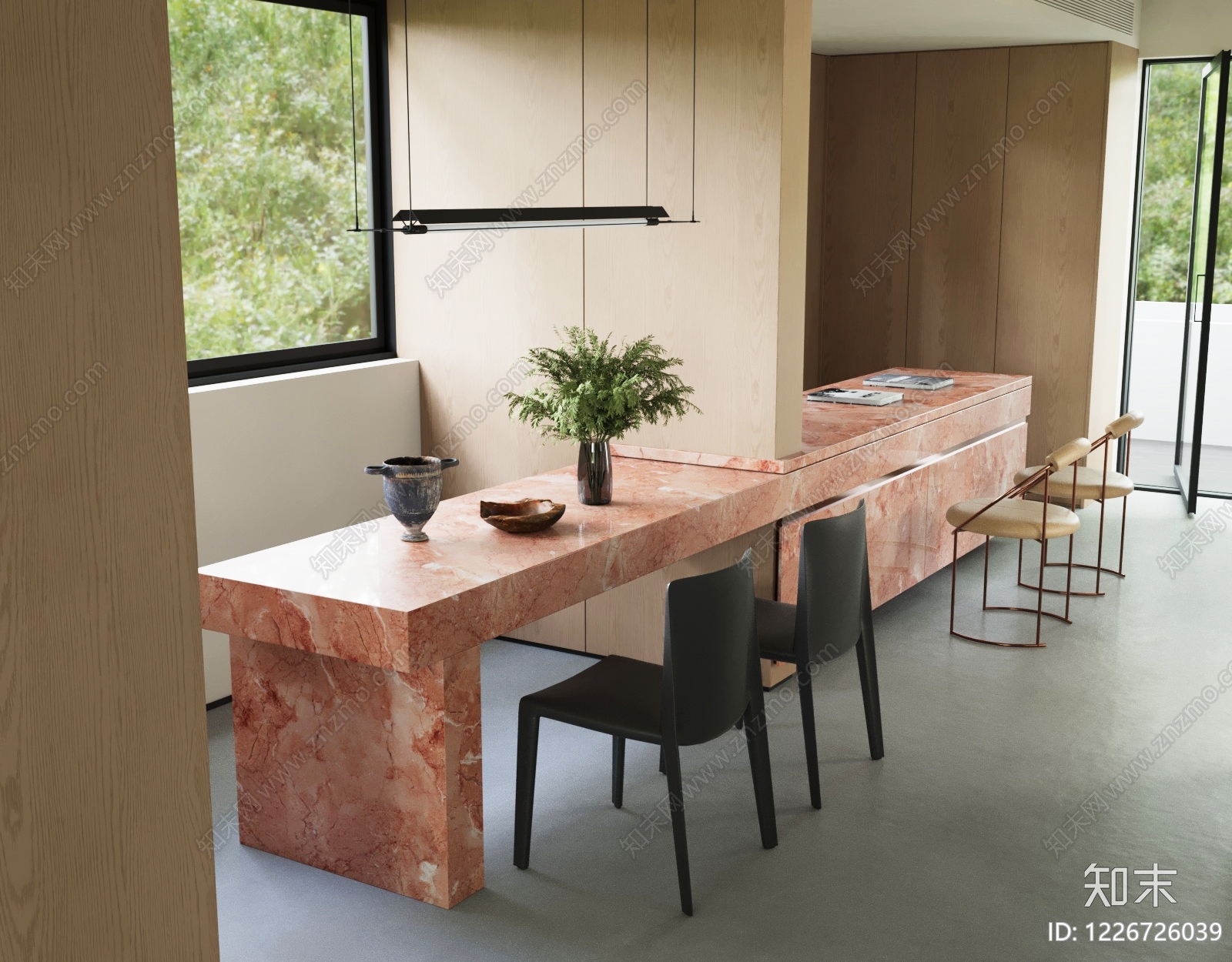 意式极简岛台SU模型草图