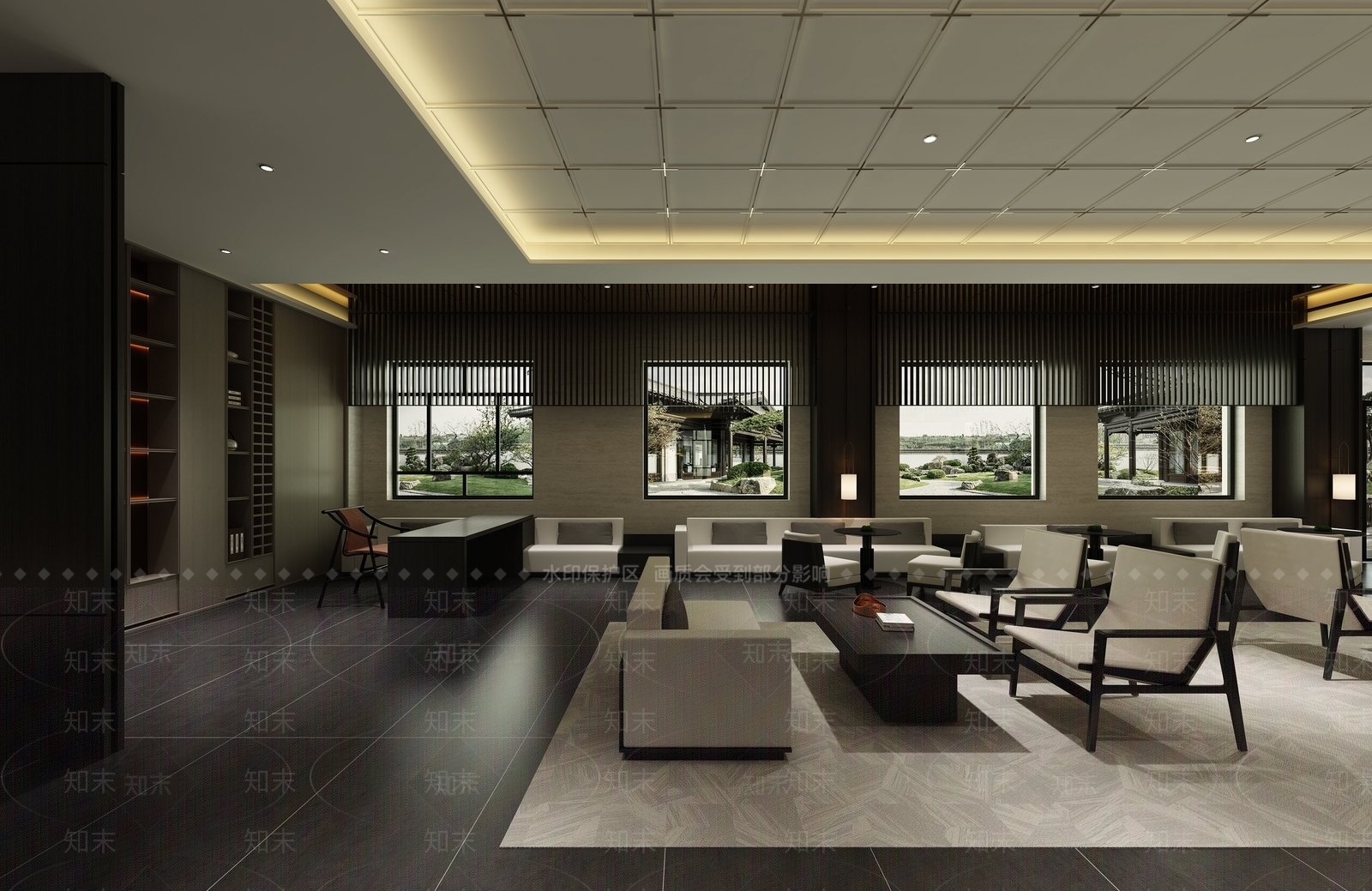 新中式酒店大堂3D模型下载【ID:1226734084】