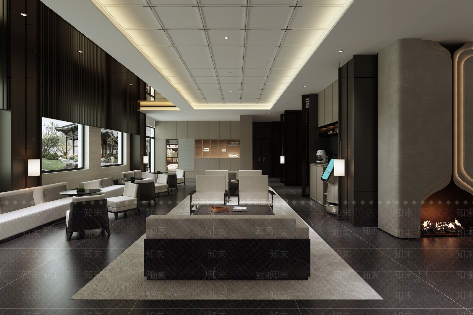 新中式酒店大堂3D模型下载【ID:1226734084】