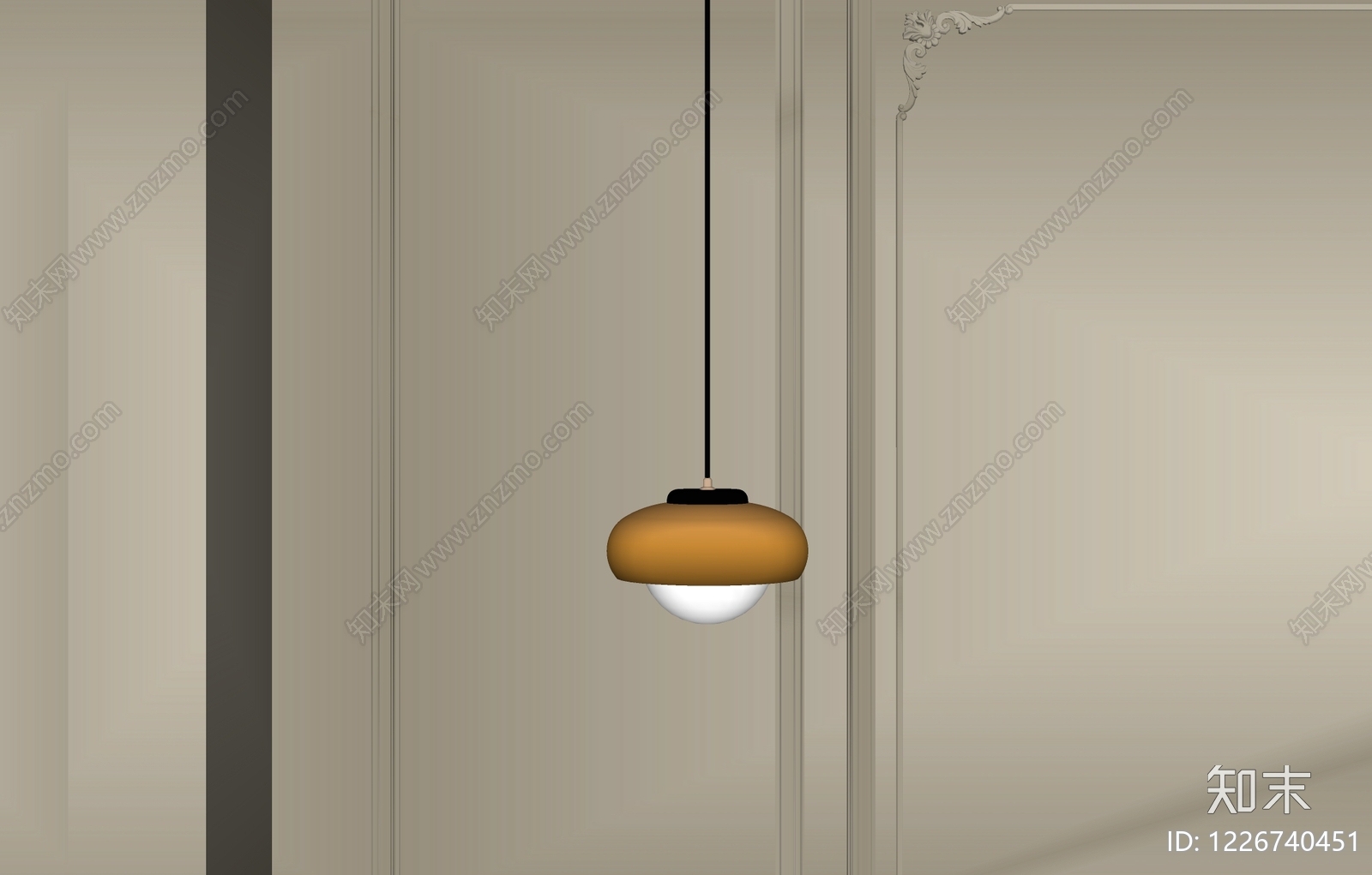 奶油风吊灯SU模型下载【ID:1226740451】